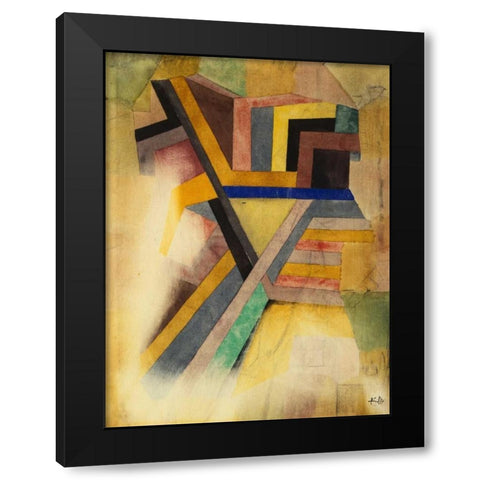 Abstract Painting Black Modern Wood Framed Art Print with Double Matting by Klee, Paul