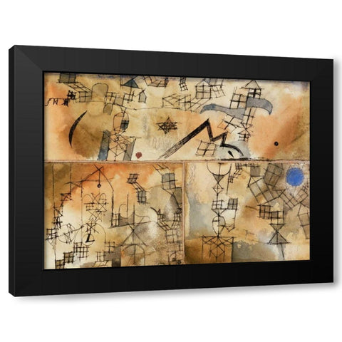 Three-Part Composition Black Modern Wood Framed Art Print with Double Matting by Klee, Paul