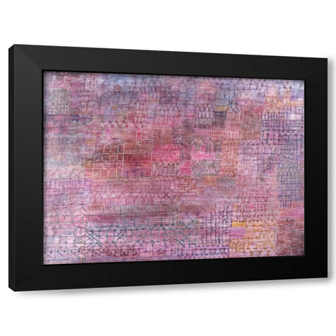 Cathedrals Black Modern Wood Framed Art Print with Double Matting by Klee, Paul
