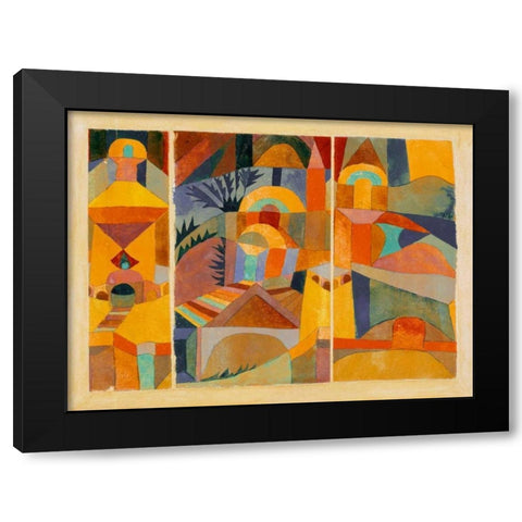Temple Gardens  Black Modern Wood Framed Art Print by Klee,Paul