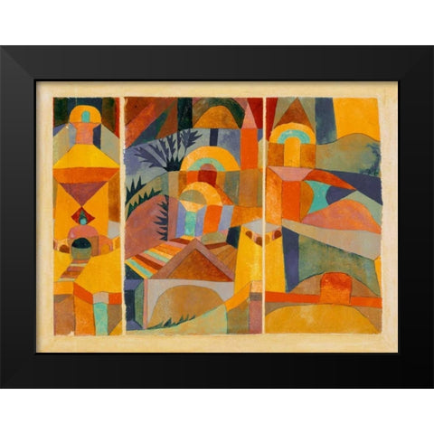 Temple Gardens  Black Modern Wood Framed Art Print by Klee,Paul