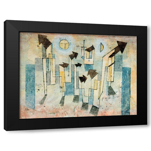 Mural from the Temple of Longing Thither Black Modern Wood Framed Art Print with Double Matting by Klee, Paul