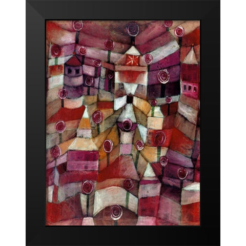 Rose Garden Black Modern Wood Framed Art Print by Klee, Paul