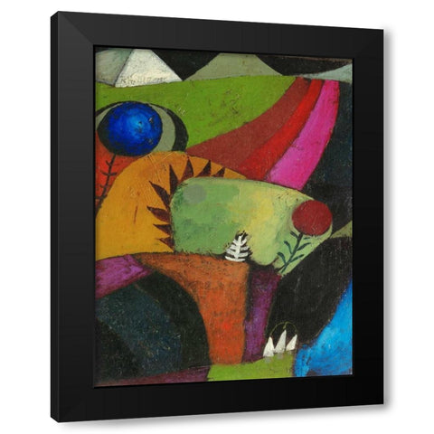 Three white bluebells Black Modern Wood Framed Art Print by Klee , Paul