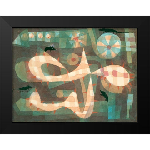 The Barbed Noose with the Mice Black Modern Wood Framed Art Print by Klee, Paul
