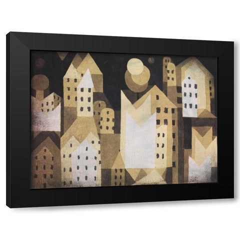 Cold City Black Modern Wood Framed Art Print by Klee, Paul