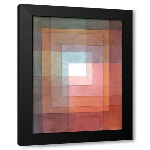 White Framed Polyphonically Black Modern Wood Framed Art Print with Double Matting by Paul, Klee