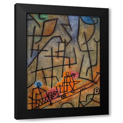 Conquest of the Mountain Black Modern Wood Framed Art Print with Double Matting by Paul, Klee