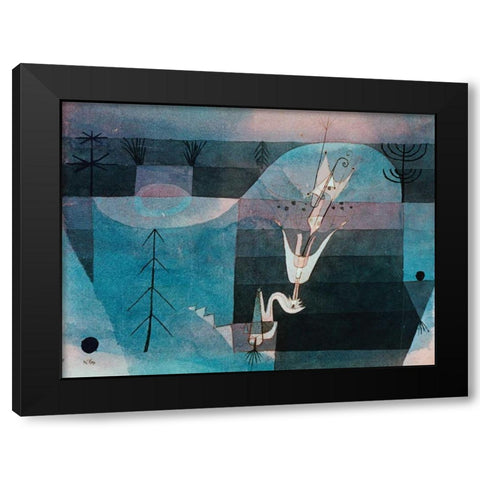Wallflower (detail) Black Modern Wood Framed Art Print with Double Matting by Klee, Paul