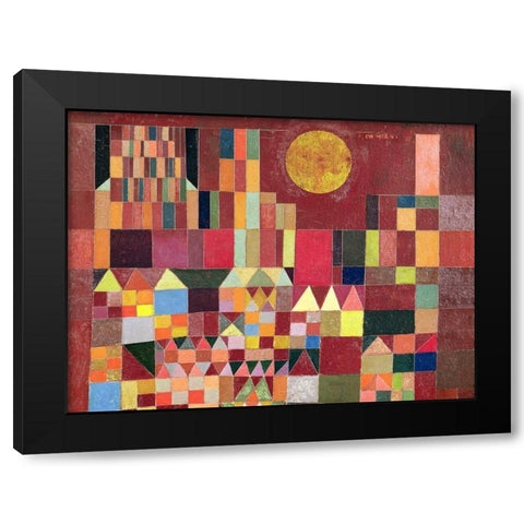 Castle and Sun (detail) Black Modern Wood Framed Art Print with Double Matting by Klee, Paul