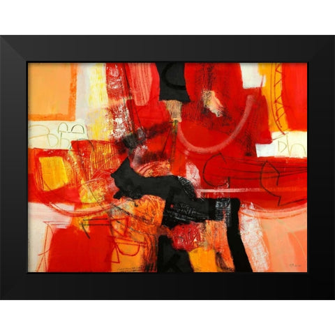 Davanti al fuoco Black Modern Wood Framed Art Print by Piovan, Maurizio