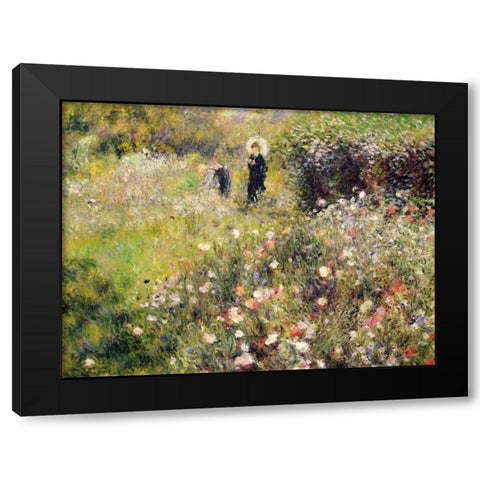 Summer Landscape Black Modern Wood Framed Art Print by Renoir, Pierre-Auguste