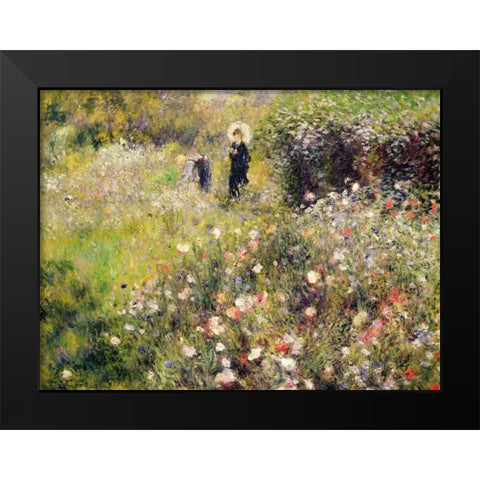 Summer Landscape Black Modern Wood Framed Art Print by Renoir, Pierre-Auguste