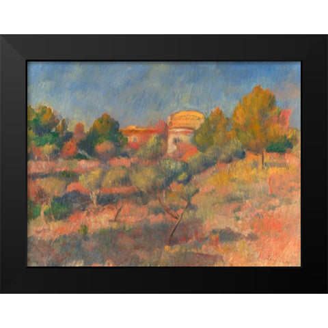 Pigeon Coop at Bellevue  Black Modern Wood Framed Art Print by Renoir, Pierre-Auguste