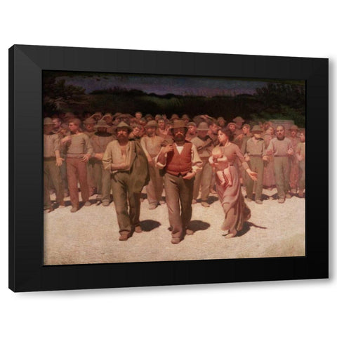 Il Quarto Stato Black Modern Wood Framed Art Print with Double Matting by Pellizza da Volpedo, Giuseppe