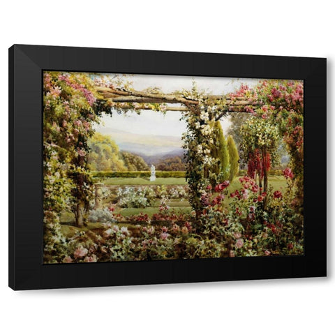 The Rose Garden Black Modern Wood Framed Art Print by Atkinson, Robert