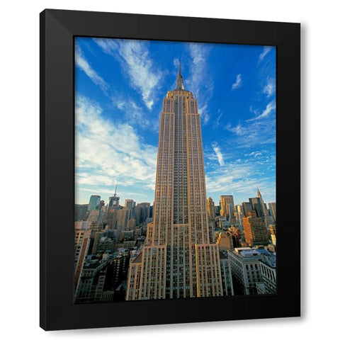 The Empire State Building New York City Black Modern Wood Framed Art Print with Double Matting by Berenholtz, Richard
