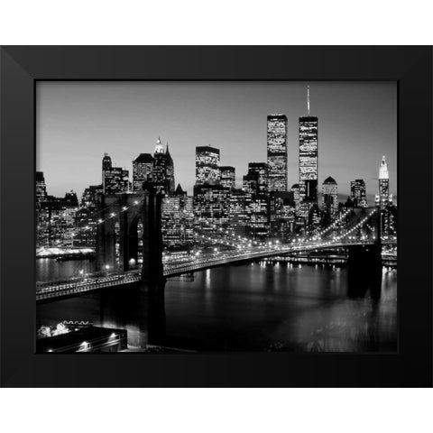 Brooklyn Bridge NYC Black Modern Wood Framed Art Print by Berenholtz, Richard