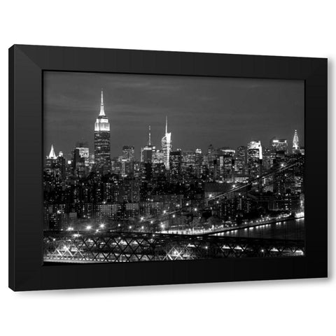 Midtown Manhattan at night Black Modern Wood Framed Art Print by Berenholtz, Richard