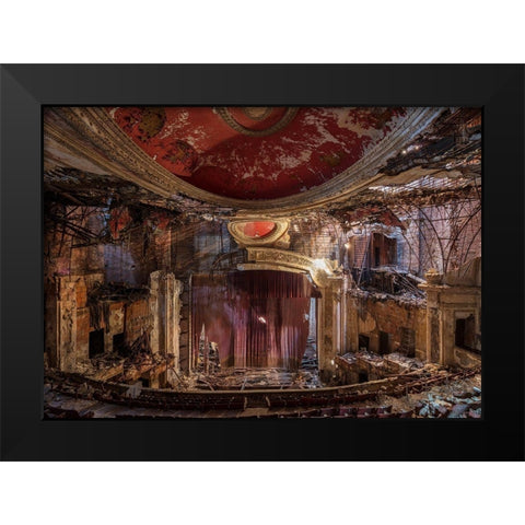 Abandoned Theatre, New Jersey (I) Black Modern Wood Framed Art Print by Berenholtz, Richard