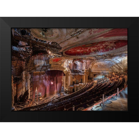 Abandoned Theatre, New Jersey (II) Black Modern Wood Framed Art Print by Berenholtz, Richard