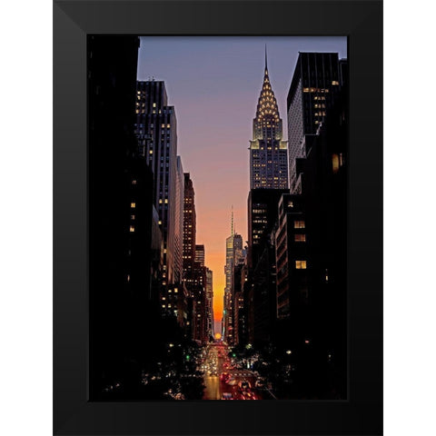 Manhattanhenge Black Modern Wood Framed Art Print by Berenholtz, Richard