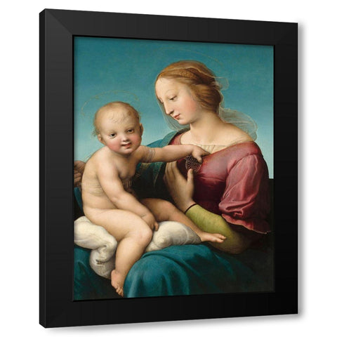 The Niccolini-Cowper Madonna Black Modern Wood Framed Art Print by Raffaello