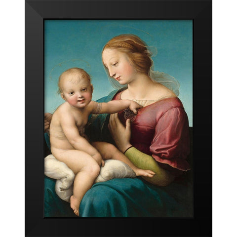 The Niccolini-Cowper Madonna Black Modern Wood Framed Art Print by Raffaello