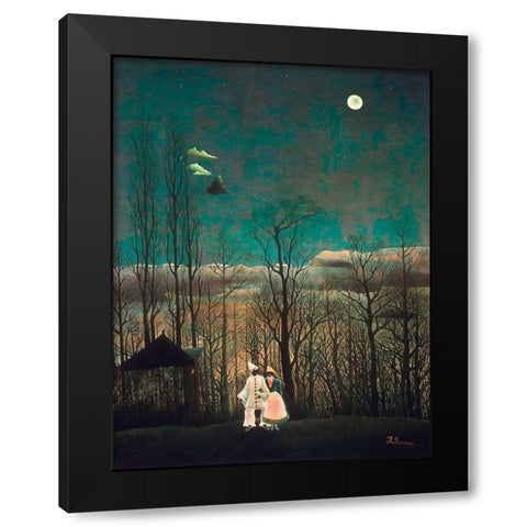 Carnival Evening Black Modern Wood Framed Art Print with Double Matting by Rousseau, Henri