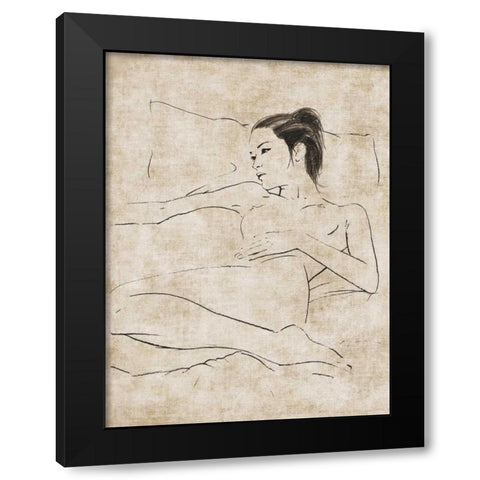 Silence Black Modern Wood Framed Art Print with Double Matting by Roux, Simon