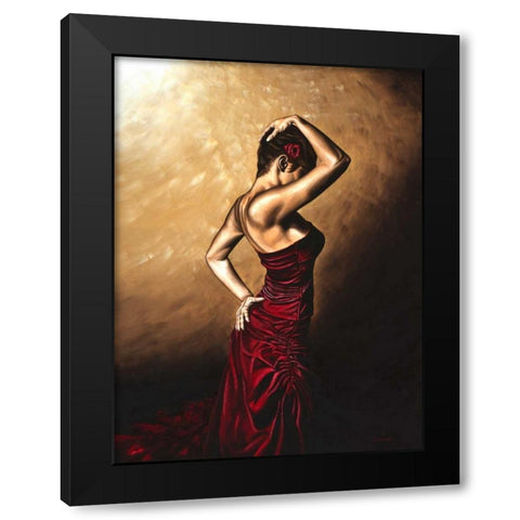 Flamenco Woman Black Modern Wood Framed Art Print by Young, Richard