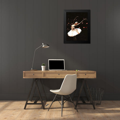 Prima Ballerina Black Modern Wood Framed Art Print by Young, Richard