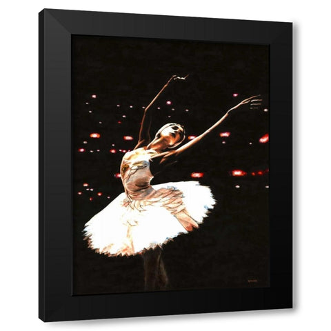 Prima Ballerina Black Modern Wood Framed Art Print with Double Matting by Young, Richard