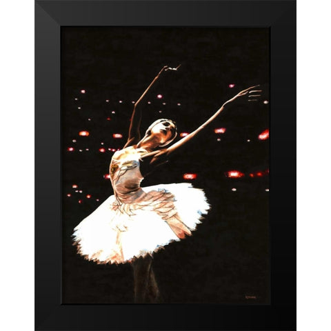 Prima Ballerina Black Modern Wood Framed Art Print by Young, Richard