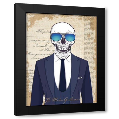The Modern Gentleman #3 Black Modern Wood Framed Art Print with Double Matting by Steven, Hill