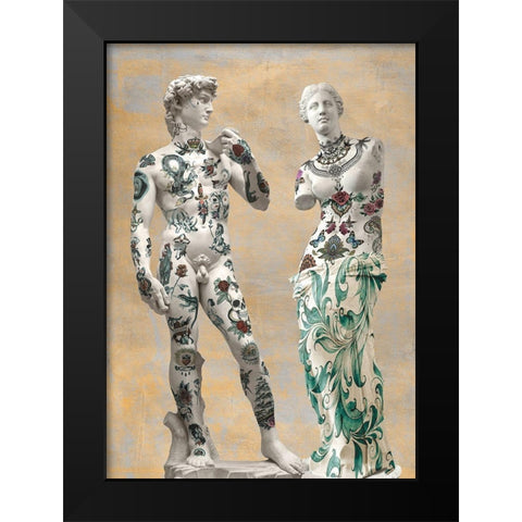 Stattoo III Black Modern Wood Framed Art Print by Hill, Steven