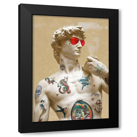 Tattooed David Black Modern Wood Framed Art Print with Double Matting by Hill, Steven