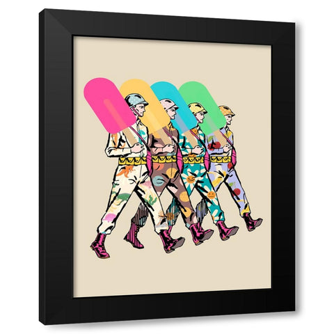 No War Army Black Modern Wood Framed Art Print with Double Matting by Hill, Steven