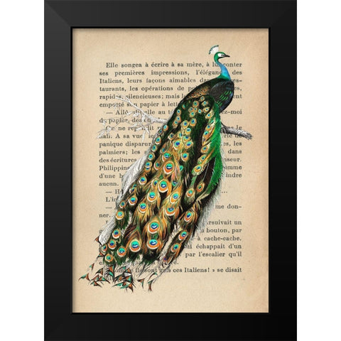 Indian peafowl- After DOrbigny Black Modern Wood Framed Art Print by Lamanche, Stef