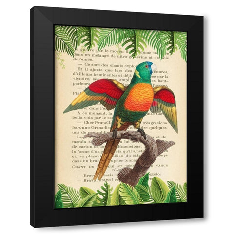 The Blue-Headed Parrot- After Levaillant Black Modern Wood Framed Art Print with Double Matting by Lamanche, Stef