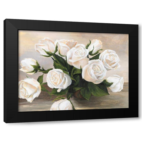 Vaso di rose Black Modern Wood Framed Art Print by Mei, Silvia
