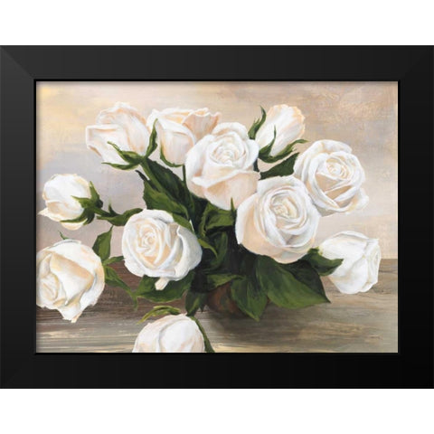 Vaso di rose Black Modern Wood Framed Art Print by Mei, Silvia