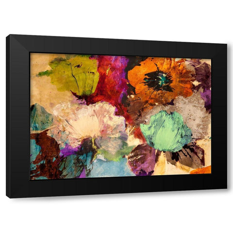 Floating Flowers Black Modern Wood Framed Art Print by Stone, Jim