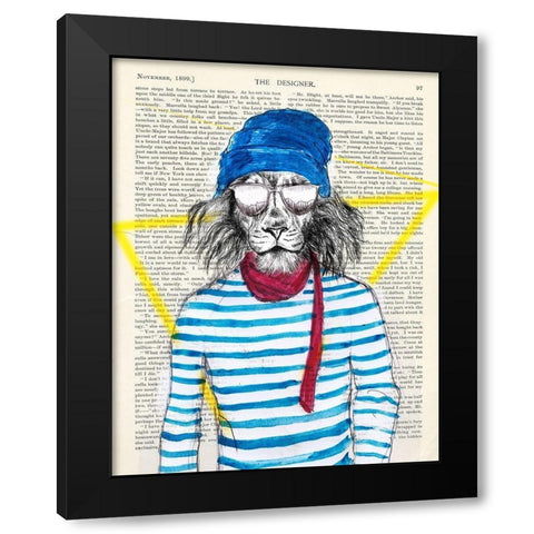 Bobo Guy Black Modern Wood Framed Art Print by Matt, Spencer