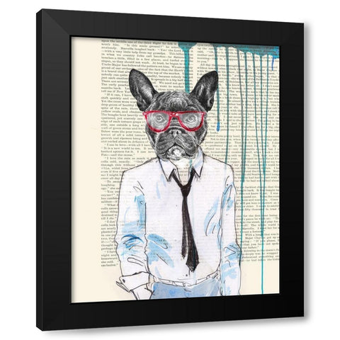Gentleman Black Modern Wood Framed Art Print by Matt, Spencer