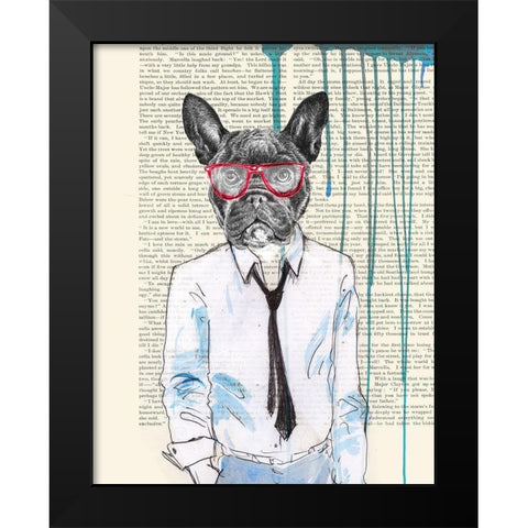 Gentleman Black Modern Wood Framed Art Print by Matt, Spencer