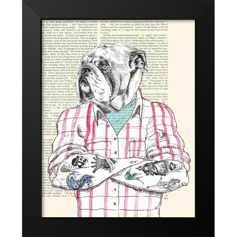 Hipster Socialite Black Modern Wood Framed Art Print by Matt, Spencer