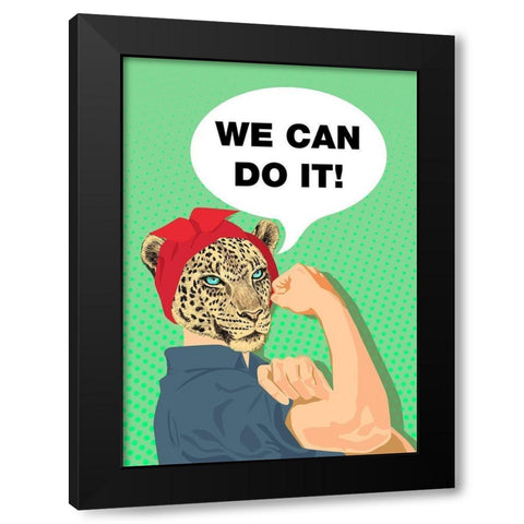 She can do it! Black Modern Wood Framed Art Print by Matt, Spencer