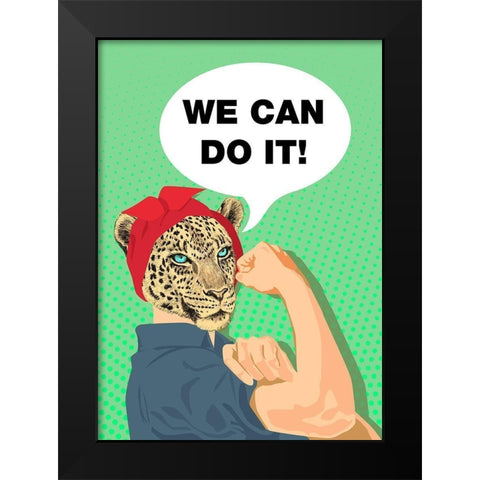 She can do it! Black Modern Wood Framed Art Print by Matt, Spencer