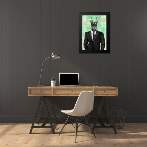 Distinguished Gentleman Black Modern Wood Framed Art Print by Matt, Spencer